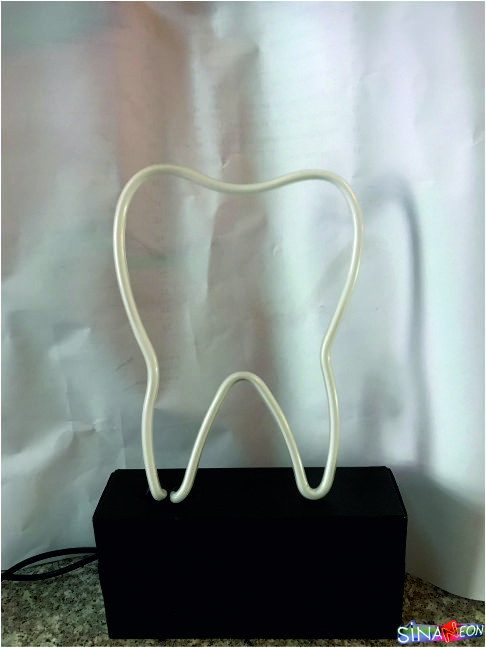 diş şekli neon masa lambası